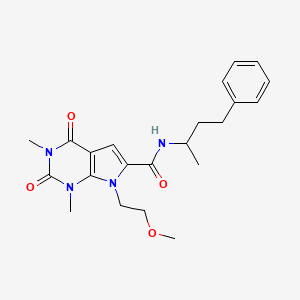 7-(2-methoxyethyl)-1,3-dimethyl-2,4-dioxo-N-(4-phenylbutan-2-yl)-2,3,4,7-tetrahydro-1H-pyrrolo[2,3-d]pyrimidine-6-carboxamide