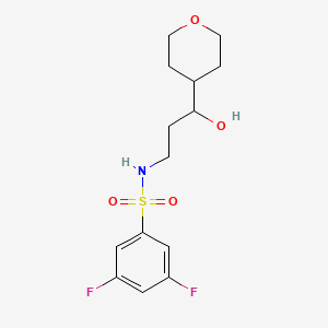 3,5-difluoro-N-(3-hydroxy-3-(tetrahydro-2H-pyran-4-yl)propyl)benzenesulfonamide