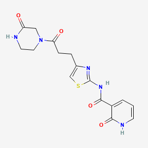 2-oxo-N-(4-(3-oxo-3-(3-oxopiperazin-1-yl)propyl)thiazol-2-yl)-1,2-dihydropyridine-3-carboxamide