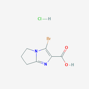 molecular formula C7H8BrClN2O2 B2525313 3-bromo-5H,6H,7H-pyrrolo[1,2-a]imidazole-2-carboxylic acid hydrochloride CAS No. 1909315-96-3