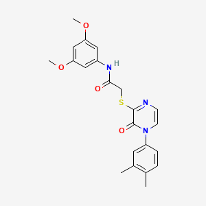 molecular formula C22H23N3O4S B2525315 N-(3,5-dimethoxyphenyl)-2-((4-(3,4-dimethylphenyl)-3-oxo-3,4-dihydropyrazin-2-yl)thio)acetamide CAS No. 941970-95-2