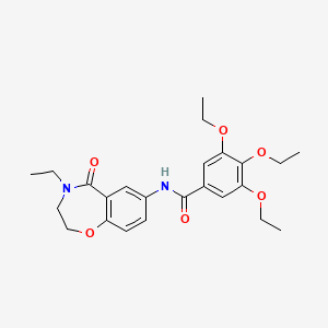 3,4,5-triethoxy-N-(4-ethyl-5-oxo-2,3,4,5-tetrahydrobenzo[f][1,4]oxazepin-7-yl)benzamide