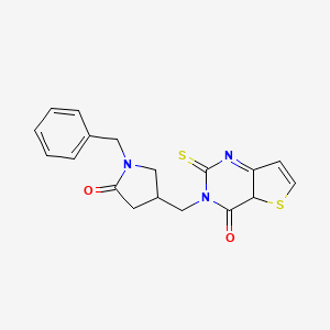 1-benzyl-4-({4-oxo-2-sulfanylidene-1H,2H,3H,4H-thieno[3,2-d]pyrimidin-3-yl}methyl)pyrrolidin-2-one