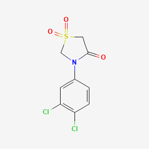 molecular formula C9H7Cl2NO3S B2525362 3-(3,4-Dichlorophenyl)-1lambda~6~,3-thiazolane-1,1,4-trione CAS No. 338779-15-0