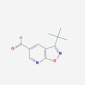 molecular formula C11H12N2O2 B2525374 3-叔丁基-[1,2]噁唑并[5,4-b]吡啶-5-甲醛 CAS No. 1253696-33-1