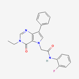 2-(3-ethyl-4-oxo-7-phenyl-3,4-dihydro-5H-pyrrolo[3,2-d]pyrimidin-5-yl)-N-(2-fluorophenyl)acetamide