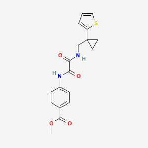 Methyl 4-(2-oxo-2-(((1-(thiophen-2-yl)cyclopropyl)methyl)amino)acetamido)benzoate