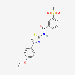 molecular formula C19H18N2O4S2 B2525426 N-(4-(4-ethoxyphenyl)thiazol-2-yl)-3-(methylsulfonyl)benzamide CAS No. 896286-66-1