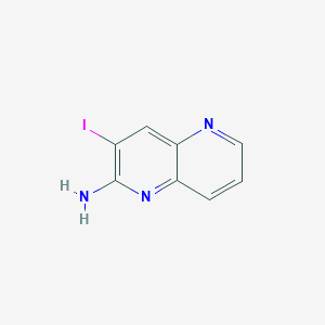 molecular formula C8H6IN3 B2525435 3-Iodo-1,5-naphthyridin-2-amine CAS No. 2548984-85-4