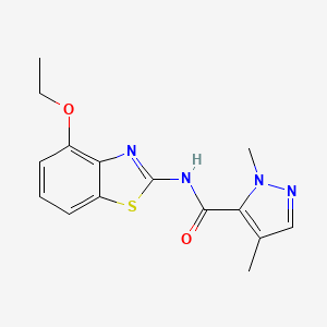 molecular formula C15H16N4O2S B2525455 N-(4-ethoxybenzo[d]thiazol-2-yl)-1,4-dimethyl-1H-pyrazole-5-carboxamide CAS No. 1207039-06-2