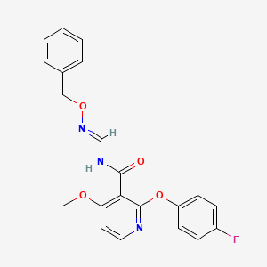 molecular formula C21H18FN3O4 B2525458 N-{[(benzyloxy)imino]methyl}-2-(4-fluorophenoxy)-4-methoxynicotinamide CAS No. 341966-66-3