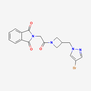 molecular formula C17H15BrN4O3 B2525462 2-(2-{3-[(4-bromo-1H-pyrazol-1-yl)methyl]azetidin-1-yl}-2-oxoethyl)-2,3-dihydro-1H-isoindole-1,3-dione CAS No. 2415534-87-9