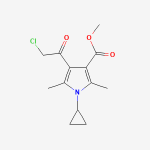 molecular formula C13H16ClNO3 B2525469 Methyl 4-(2-chloroacetyl)-1-cyclopropyl-2,5-dimethyl-1H-pyrrole-3-carboxylate CAS No. 874594-07-7