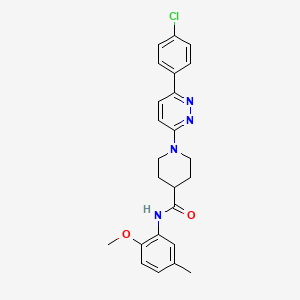 molecular formula C24H25ClN4O2 B2525473 1-[6-(4-chlorophenyl)pyridazin-3-yl]-N-(2-methoxy-5-methylphenyl)piperidine-4-carboxamide CAS No. 1203253-73-9