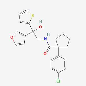 1-(4-chlorophenyl)-N-(2-(furan-3-yl)-2-hydroxy-2-(thiophen-2-yl)ethyl)cyclopentanecarboxamide