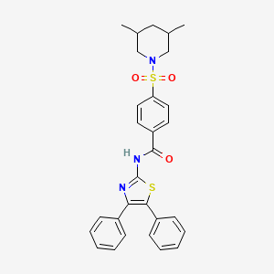 4-((3,5-dimethylpiperidin-1-yl)sulfonyl)-N-(4,5-diphenylthiazol-2-yl)benzamide