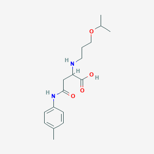 molecular formula C17H26N2O4 B2525500 2-((3-Isopropoxypropyl)amino)-4-oxo-4-(p-tolylamino)butanoic acid CAS No. 1048015-32-2