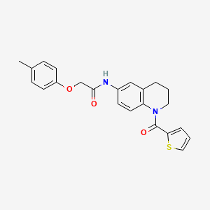 molecular formula C23H22N2O3S B2525505 2-(4-methylphenoxy)-N-[1-(thiophene-2-carbonyl)-1,2,3,4-tetrahydroquinolin-6-yl]acetamide CAS No. 1005292-60-3