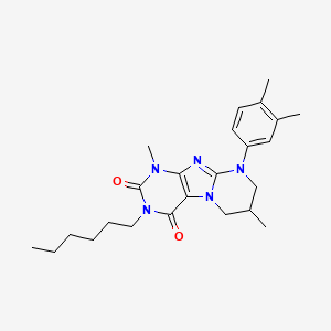 9-(3,4-dimethylphenyl)-3-hexyl-1,7-dimethyl-7,8-dihydro-6H-purino[7,8-a]pyrimidine-2,4-dione