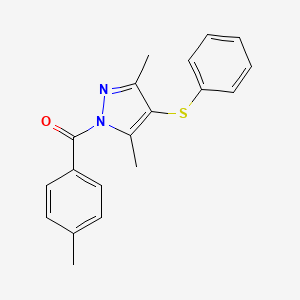 (3,5-dimethyl-4-(phenylthio)-1H-pyrazol-1-yl)(p-tolyl)methanone