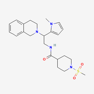 N-(2-(3,4-dihydroisoquinolin-2(1H)-yl)-2-(1-methyl-1H-pyrrol-2-yl)ethyl)-1-(methylsulfonyl)piperidine-4-carboxamide