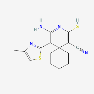 4-Imino-5-(4-methyl-1,3-thiazol-2-yl)-2-sulfanyl-3-azaspiro[5.5]undec-1-ene-1-carbonitrile
