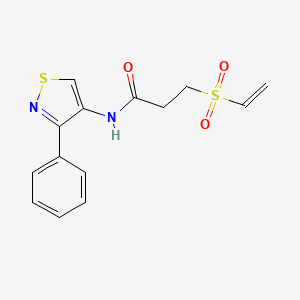 3-Ethenylsulfonyl-N-(3-phenyl-1,2-thiazol-4-yl)propanamide