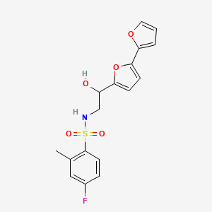 N-(2-{[2,2'-bifuran]-5-yl}-2-hydroxyethyl)-4-fluoro-2-methylbenzene-1-sulfonamide