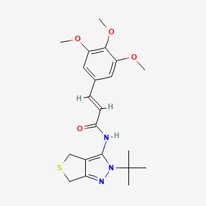 (E)-N-(2-(tert-butyl)-4,6-dihydro-2H-thieno[3,4-c]pyrazol-3-yl)-3-(3,4,5-trimethoxyphenyl)acrylamide