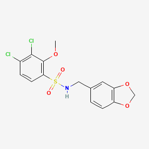 N-(1,3-benzodioxol-5-ylmethyl)-3,4-dichloro-2-methoxybenzenesulfonamide