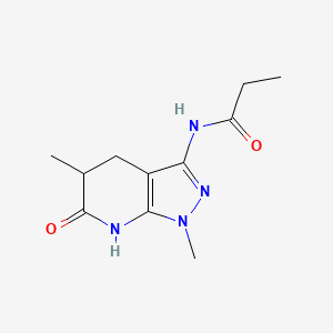 molecular formula C11H16N4O2 B2525531 N-(1,5-dimethyl-6-oxo-4,5,6,7-tetrahydro-1H-pyrazolo[3,4-b]pyridin-3-yl)propionamide CAS No. 1210604-01-5
