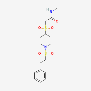 N-methyl-2-((1-(phenethylsulfonyl)piperidin-4-yl)sulfonyl)acetamide