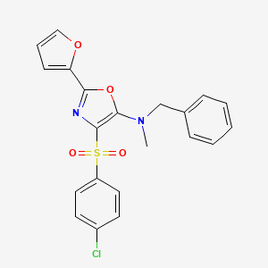 N-benzyl-4-[(4-chlorophenyl)sulfonyl]-2-(furan-2-yl)-N-methyl-1,3-oxazol-5-amine