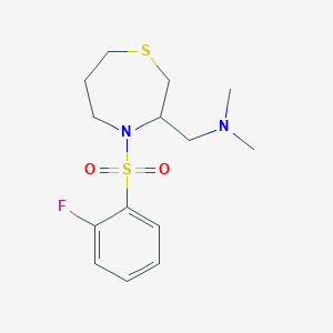 1-(4-((2-fluorophenyl)sulfonyl)-1,4-thiazepan-3-yl)-N,N-dimethylmethanamine