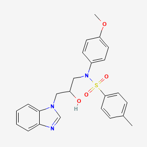 molecular formula C24H25N3O4S B2525557 N-[3-(1H-1,3-benzodiazol-1-yl)-2-hydroxypropyl]-N-(4-methoxyphenyl)-4-methylbenzene-1-sulfonamide CAS No. 431882-47-2