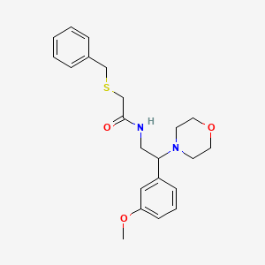 molecular formula C22H28N2O3S B2525561 2-(benzylthio)-N-(2-(3-methoxyphenyl)-2-morpholinoethyl)acetamide CAS No. 1219913-70-8