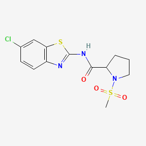 N-(6-chloro-1,3-benzothiazol-2-yl)-1-methanesulfonylpyrrolidine-2-carboxamide