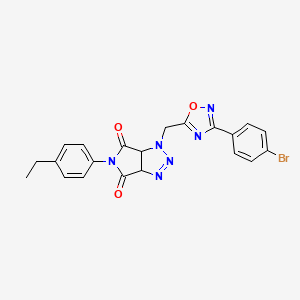 molecular formula C21H17BrN6O3 B2525579 1-{[3-(4-bromophenyl)-1,2,4-oxadiazol-5-yl]methyl}-5-(4-ethylphenyl)-1H,3aH,4H,5H,6H,6aH-pyrrolo[3,4-d][1,2,3]triazole-4,6-dione CAS No. 1169971-97-4