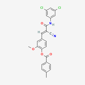 [4-[(E)-2-cyano-3-(3,5-dichloroanilino)-3-oxoprop-1-enyl]-2-methoxyphenyl] 4-methylbenzoate