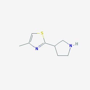 molecular formula C8H12N2S B2525586 4-methyl-2-(pyrrolidin-3-yl)-1,3-thiazole CAS No. 1257521-56-4