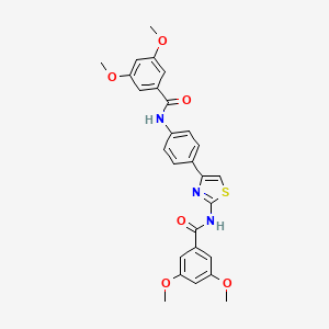 molecular formula C27H25N3O6S B2525625 N-(4-(4-(3,5-dimethoxybenzamido)phenyl)thiazol-2-yl)-3,5-dimethoxybenzamide CAS No. 391225-27-7