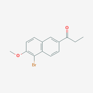 molecular formula C14H13BrO2 B2525633 1-(5-溴-6-甲氧基-2-萘基)-1-丙酮 CAS No. 92189-66-7