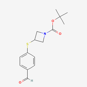molecular formula C15H19NO3S B2525643 tert-Butyl 3-((4-formylphenyl)thio)azetidine-1-carboxylate CAS No. 1820718-53-3
