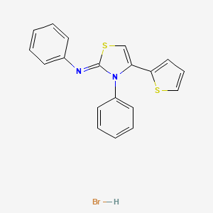 (Z)-N-(3-phenyl-4-(thiophen-2-yl)thiazol-2(3H)-ylidene)aniline hydrobromide