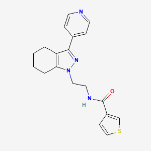 molecular formula C19H20N4OS B2525647 N-(2-(3-(pyridin-4-yl)-4,5,6,7-tetrahydro-1H-indazol-1-yl)ethyl)thiophene-3-carboxamide CAS No. 1797715-50-4