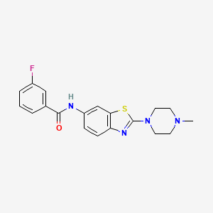 molecular formula C19H19FN4OS B2525649 3-fluoro-N-[2-(4-methylpiperazin-1-yl)-1,3-benzothiazol-6-yl]benzamide CAS No. 1105252-05-8