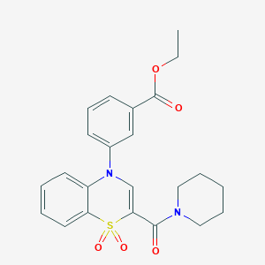 ethyl 3-[1,1-dioxido-2-(piperidin-1-ylcarbonyl)-4H-1,4-benzothiazin-4-yl]benzoate