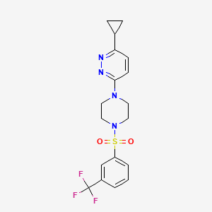 3-Cyclopropyl-6-(4-((3-(trifluoromethyl)phenyl)sulfonyl)piperazin-1-yl)pyridazine