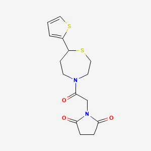 1-(2-Oxo-2-(7-(thiophen-2-yl)-1,4-thiazepan-4-yl)ethyl)pyrrolidine-2,5-dione