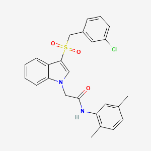 molecular formula C25H23ClN2O3S B2525688 2-{3-[(3-chlorophenyl)methanesulfonyl]-1H-indol-1-yl}-N-(2,5-dimethylphenyl)acetamide CAS No. 891091-70-6
